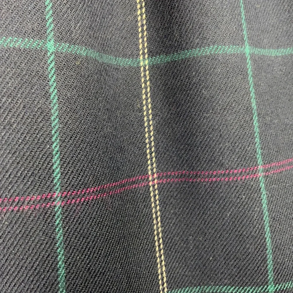 Jones New York Vintage 100% Pure Wool Plaid Pleated Midi Skirt Navy Blue Size 4